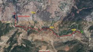 parcours jusqu'au barrage
